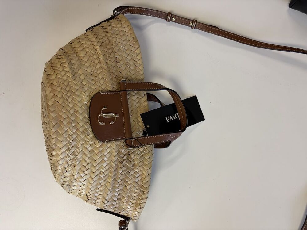 Jimmy Choo Varenne Straw Basket Crossbody Bag